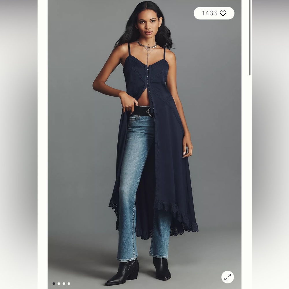 NWT Pilcro Button Front Semi-Sheer Top